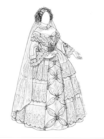 [1851 wedding gown]