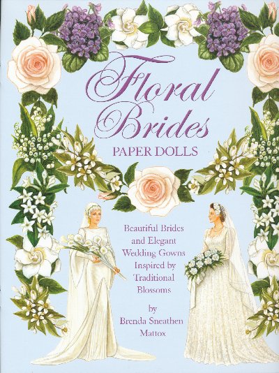 [floral brides fashion paper doll book ]